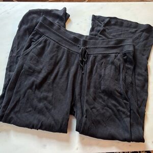 Two pairs of Lululemon size 12 wide leg lounge pants (black and navy)